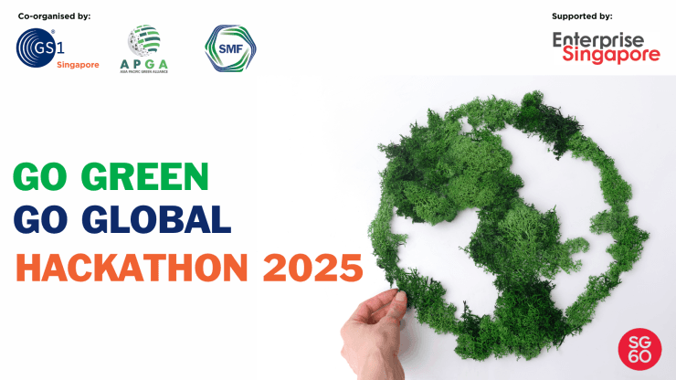 Go Green Go Global Hackathon 2025 Organized by GS1 Singapore Banner